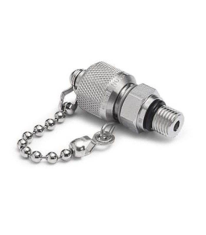 Ralston QTFT-3SS0 Male Quick-test outlet port Fitting with Cap and Chain