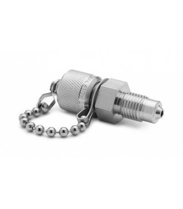Ralston QTFT-2MS0-MP QTM x 7/16in-20 Medium Pressure Male Fitting with Cap and Chain
