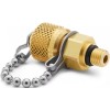 Ralston QTHA-5SB0 Male Quick-Test x 5/16"-24 Male SAE Adapter with Cap and Chain (Brass)